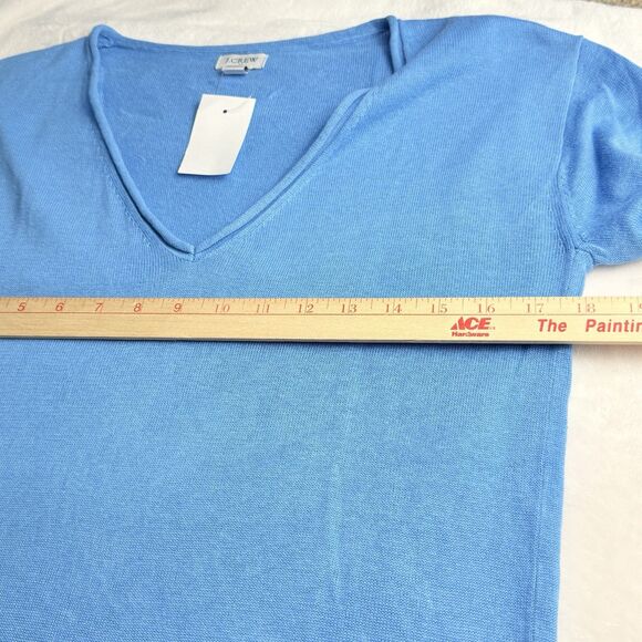 J. Crew Women's NWT V Neck Button Tunic Sweater Linen Blend Blue AW729 Size XS - Picture 5 of 8